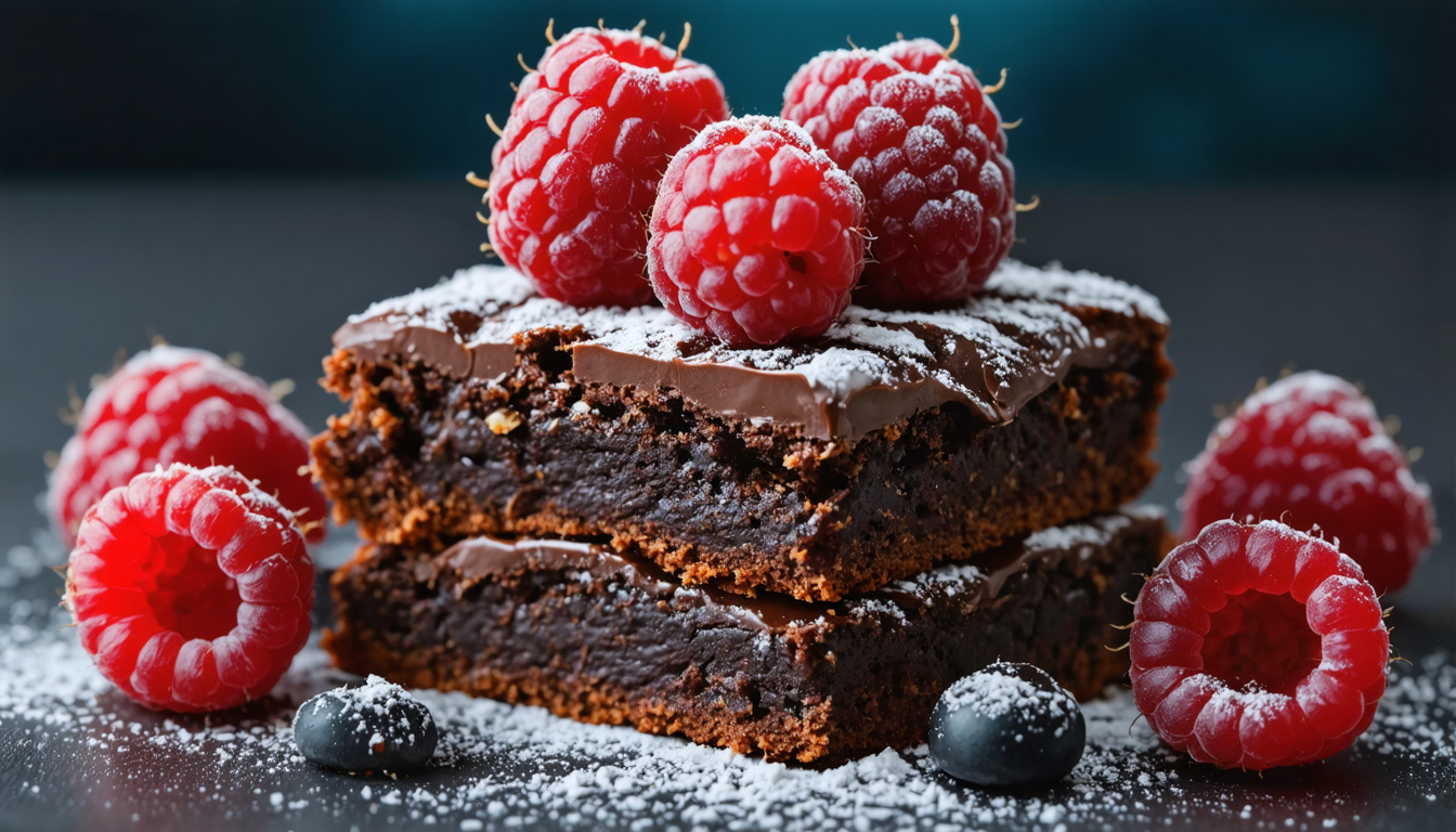 découvrez notre brownie léger aux framboises, sans œufs ni beurre, alliant gourmandise et santé pour une pause sucrée équilibrée.