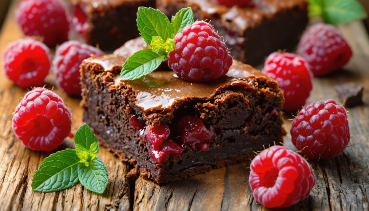 découvrez notre brownie léger aux framboises, sans œufs ni beurre, alliant gourmandise et santé pour un dessert savoureux et équilibré.