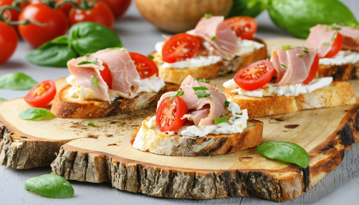 découvrez notre recette facile et savoureuse de bruschetta crémeuse au thon et chèvre, idéale pour un apéritif gourmand à partager entre amis.