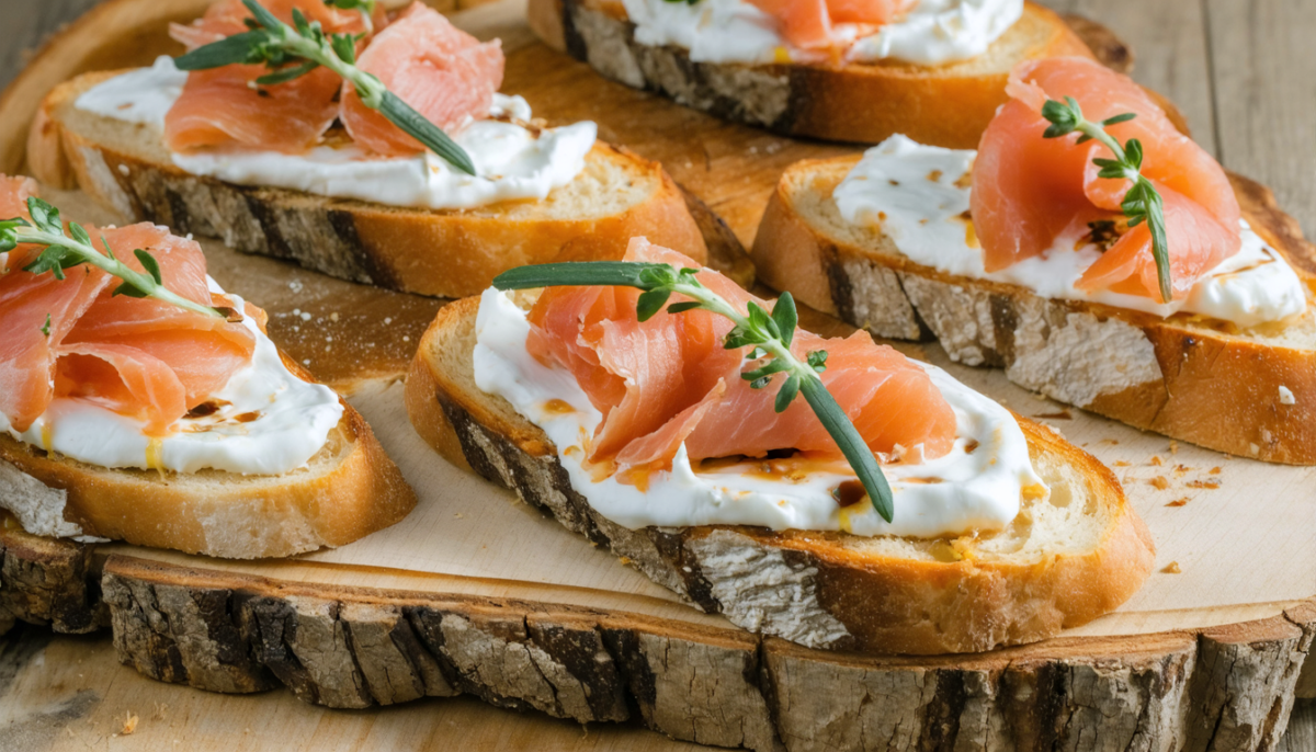 découvrez notre recette facile et savoureuse de bruschetta crémeuse au thon et chèvre, idéale pour un apéritif convivial à partager en famille ou entre amis.