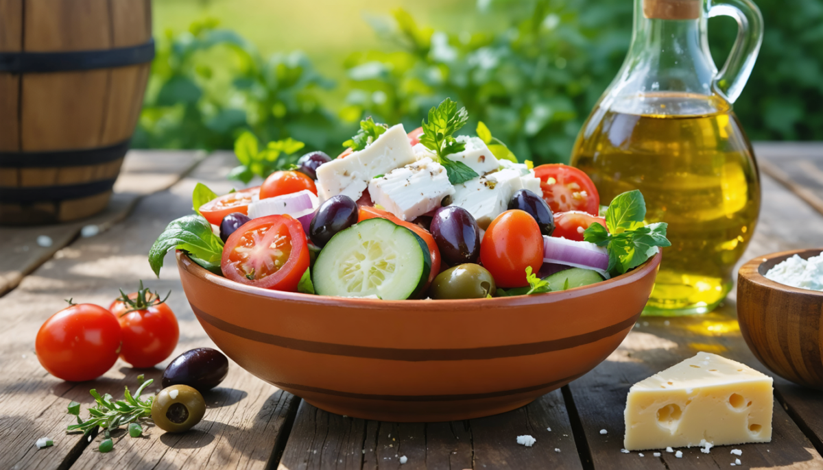 découvrez l'ingrédient surprenant qui sublime l'authenticité de la salade grecque, au-delà de la feta traditionnelle.