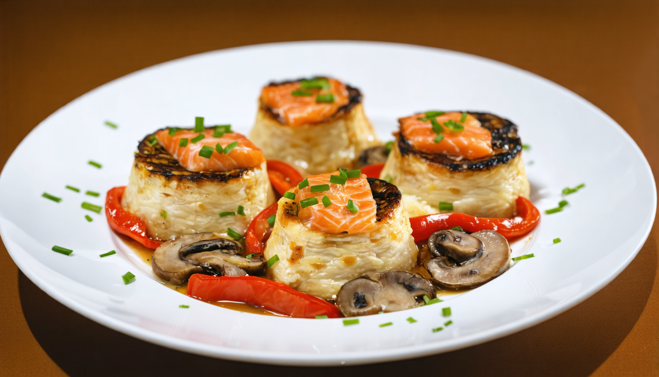 découvrez notre recette de clafoutis aérien au saumon, accompagné de poivrons croquants et de champignons fondants, pour un plat savoureux et léger à savourer en toute occasion.