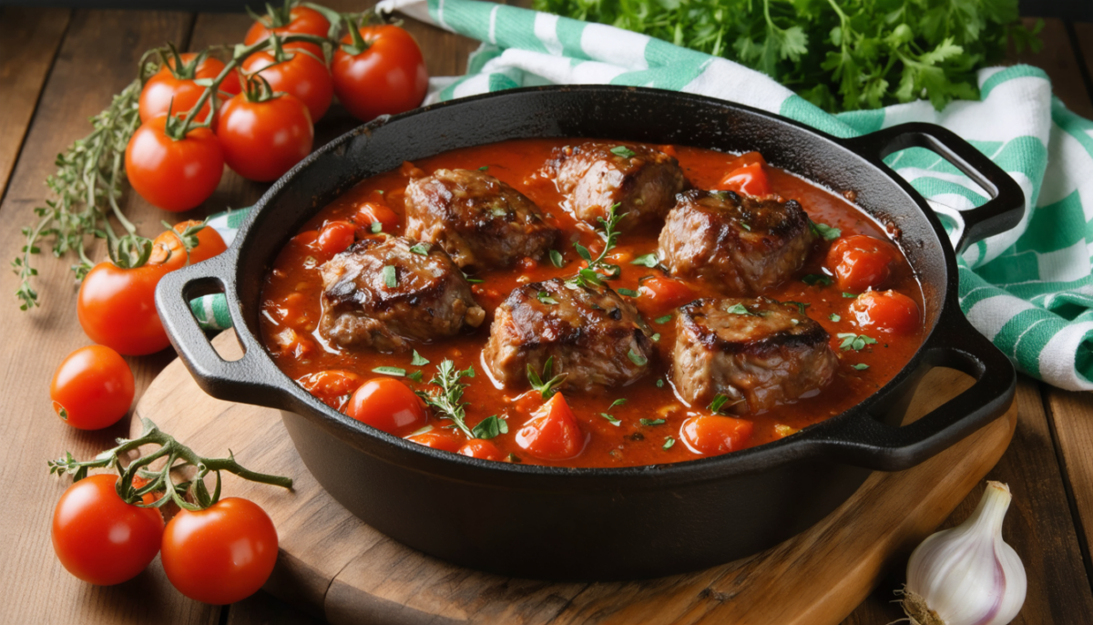 découvrez une recette simple et gourmande de cocotte de joues de porc aux tomates fraîches et thym, idéale pour un repas savoureux et réconfortant.