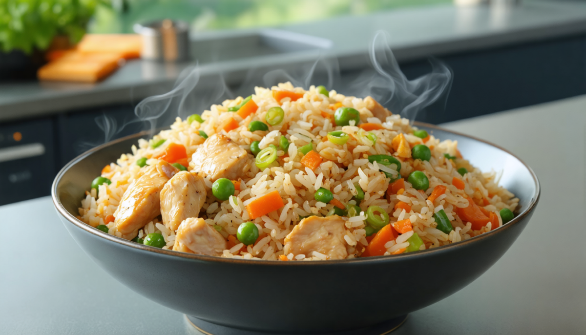 découvrez une recette facile et savoureuse de riz au poulet pour un délice sino-culinaire à partager en famille ou entre amis.
