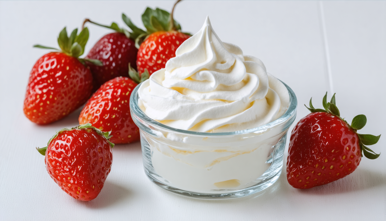 savourez un délice aérien avec notre meringue légère, généreusement nappée de chantilly onctueuse et garnie de fraises fraîches juteuses pour un dessert frais et gourmand.