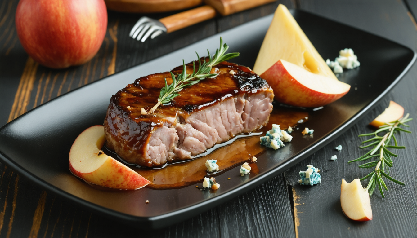 savourez un délice automnal avec notre recette de foie gras poêlé accompagné de pommes rôties et d'éclats de roquefort, pour une explosion de saveurs et une gourmandise intense.