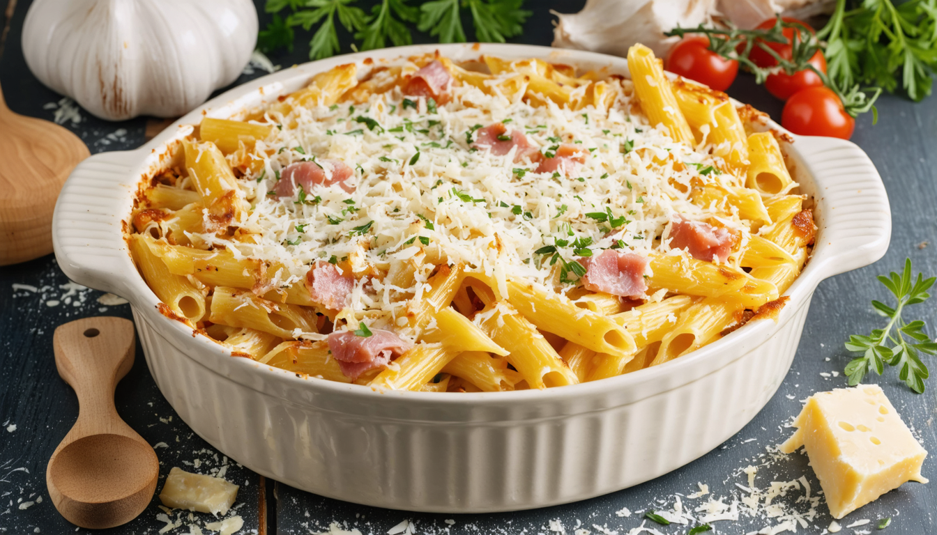 découvrez le gratin de pâtes au jambon revisité par cyril lignac, une recette crémeuse et savoureuse qui allie tradition et modernité pour un plat réconfortant et gourmand.