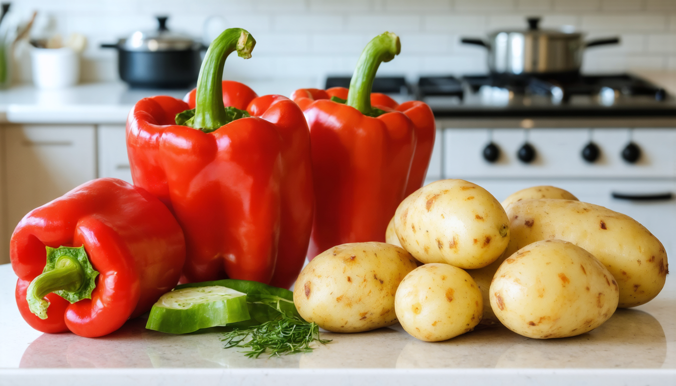 découvrez notre délice crémeux aux pommes de terre et poivrons rouges, une recette savoureuse qui ravira vos papilles avec ses saveurs riches et gourmandes.