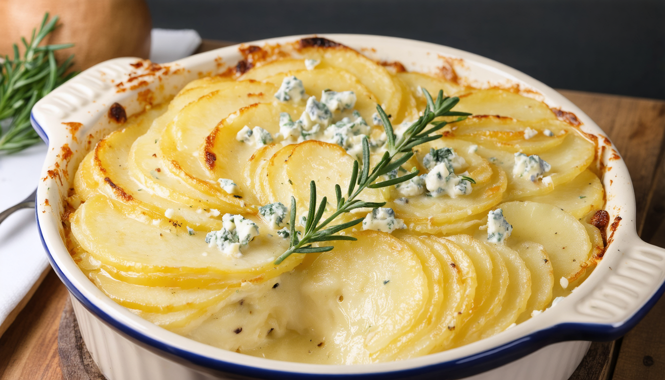 découvrez notre recette délicieuse de gratin de pommes de terre au fromage bleu, un plat crémeux et savoureux parfait pour régaler toute la famille.