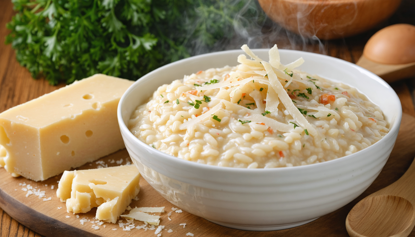 découvrez la recette authentique du risotto au parmesan, un délice crémeux et savoureux qui ravira vos papilles à chaque bouchée.