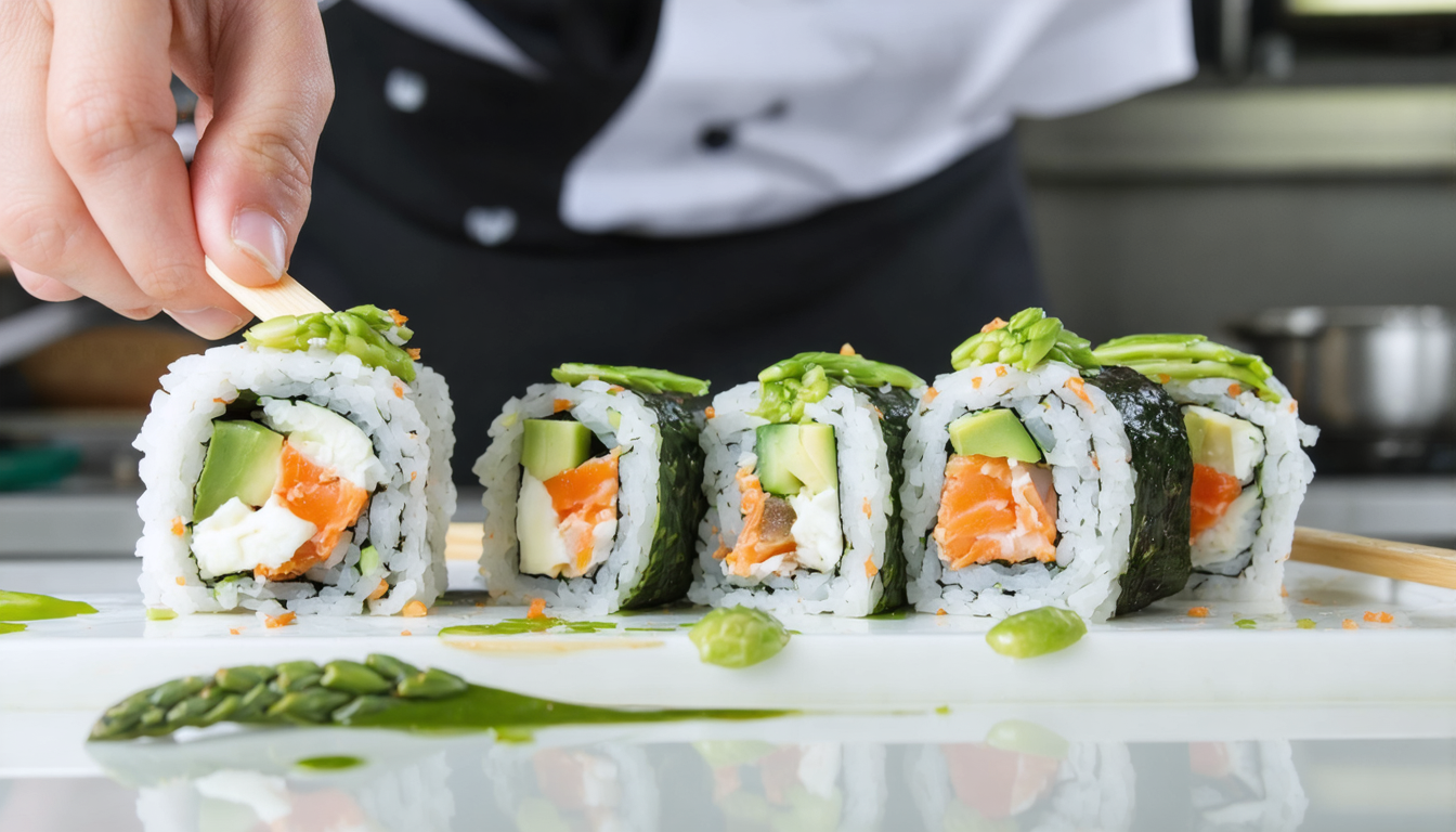 découvrez notre recette gourmande de makis au fromage frais et asperges vertes, un délice frais et savoureux à savourer en toute occasion.