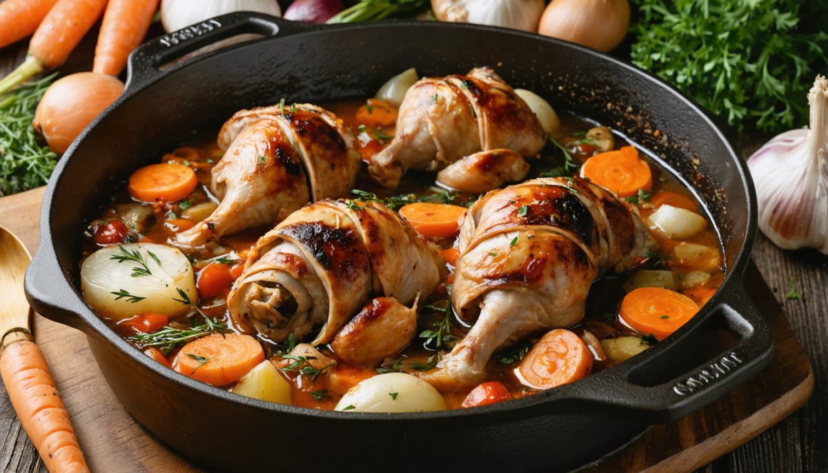 découvrez notre recette simple et savoureuse de paupiettes de pintade en cocotte, un délice parfait pour un repas convivial et gourmand.