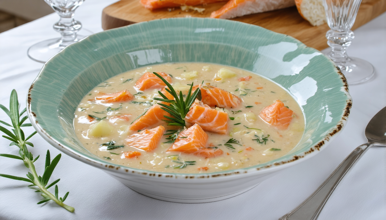 savourez notre délice de saumon mijoté à la crème légère, une recette raffinée qui rend hommage à la blanquette traditionnelle française.
