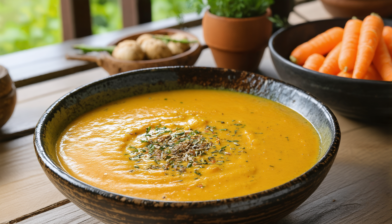 découvrez notre recette simple et gourmande de velouté de carottes au curry, un délice épicé parfait pour réchauffer vos repas avec douceur et saveur.