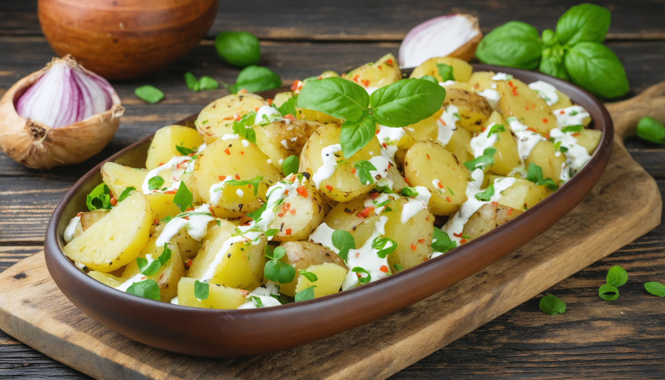 découvrez notre salade gourmande de pommes de terre et cervelas, un délice estival facile à préparer pour des repas frais et savoureux.