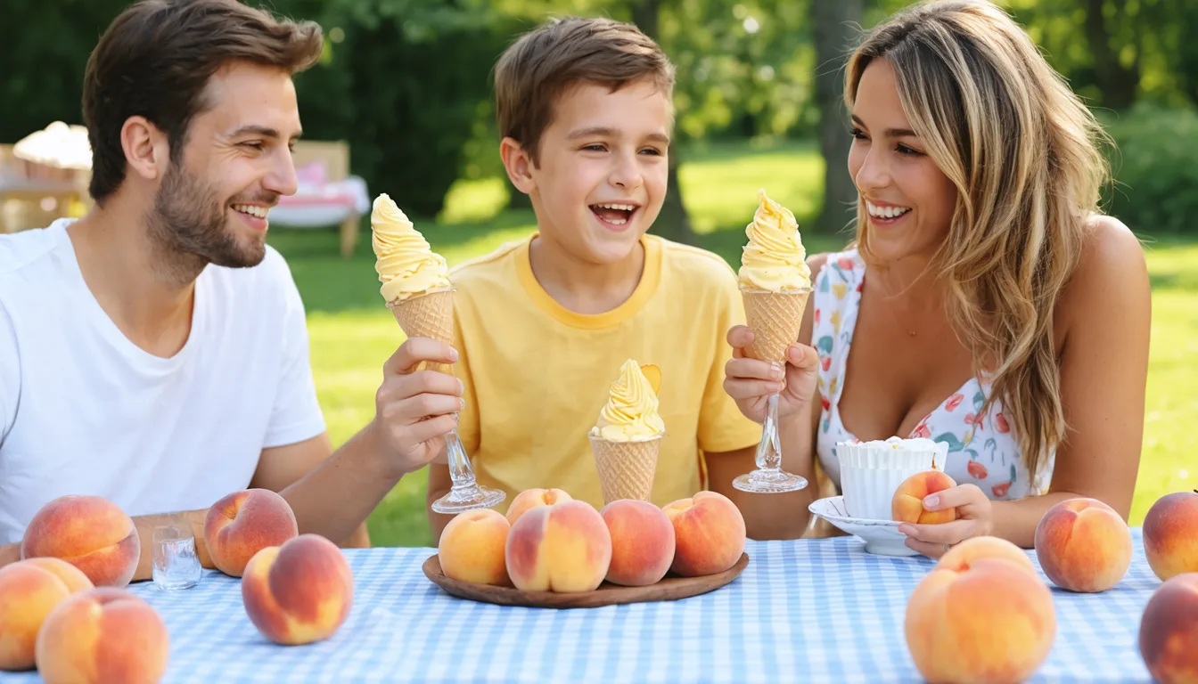 découvrez notre recette estivale simple et rafraîchissante de délice glacé à la pêche, réalisée sans sorbetière pour un dessert fruité facile à préparer.