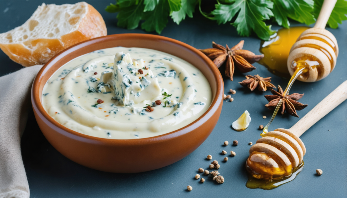 découvrez notre wrap de poulet gourmand, généreusement nappé d'une onctueuse crème au bleu, pour un repas savoureux et raffiné à chaque bouchée.