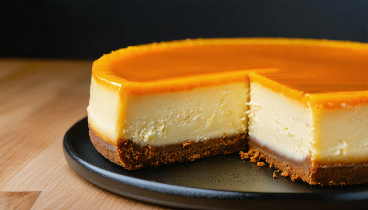 découvrez notre cheesecake léger à l’orange, posé sur un lit croustillant de chocolat pour une harmonie parfaite entre douceur fruitée et gourmandise chocolatée.