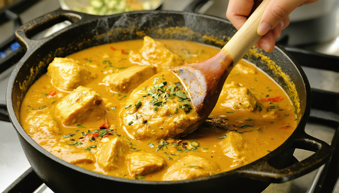 découvrez notre recette équilibrée de délice léger au poulet, un curry épicé et savoureux parfait pour un repas sain et gourmand.