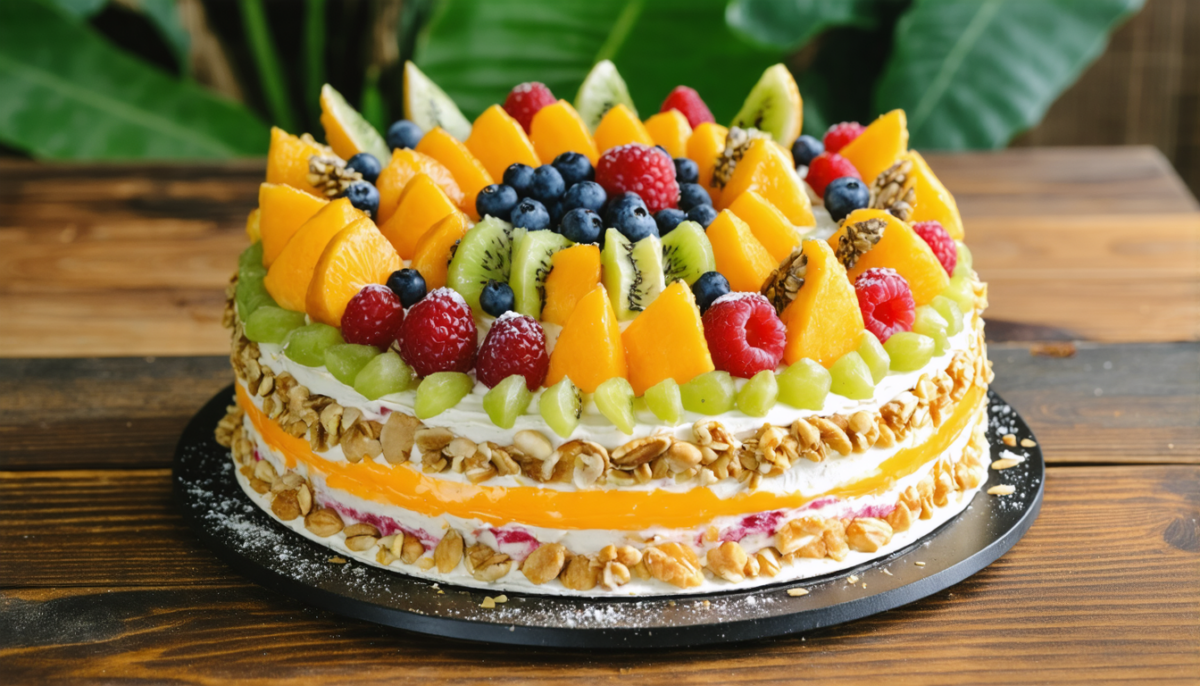découvrez notre layer cake léger aux framboises, fraises et chantilly allégée, une douceur fruitée et gourmande parfaite pour une pause sucrée sans culpabilité.