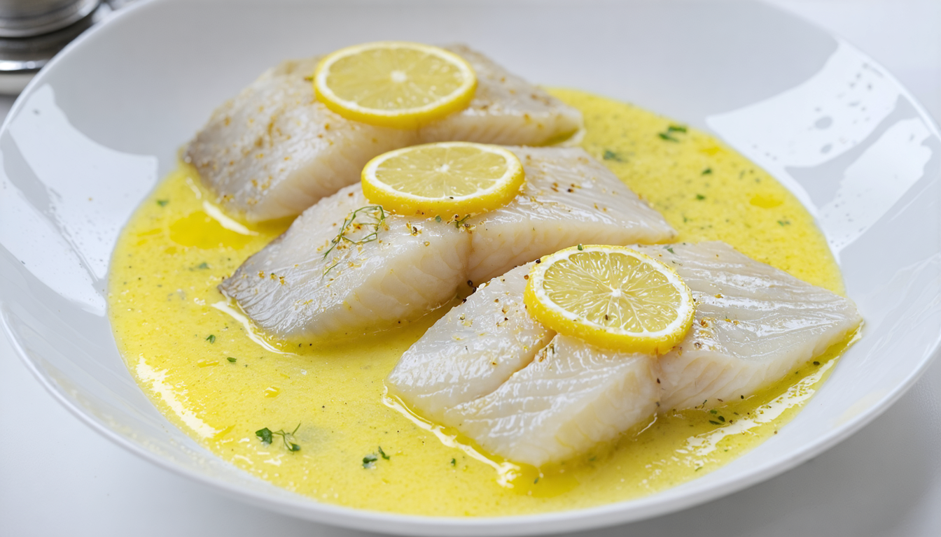 savourez des filets de limande délicatement nappés d'un beurre citronné aux arômes subtils, pour un délice marin raffiné et gourmand.