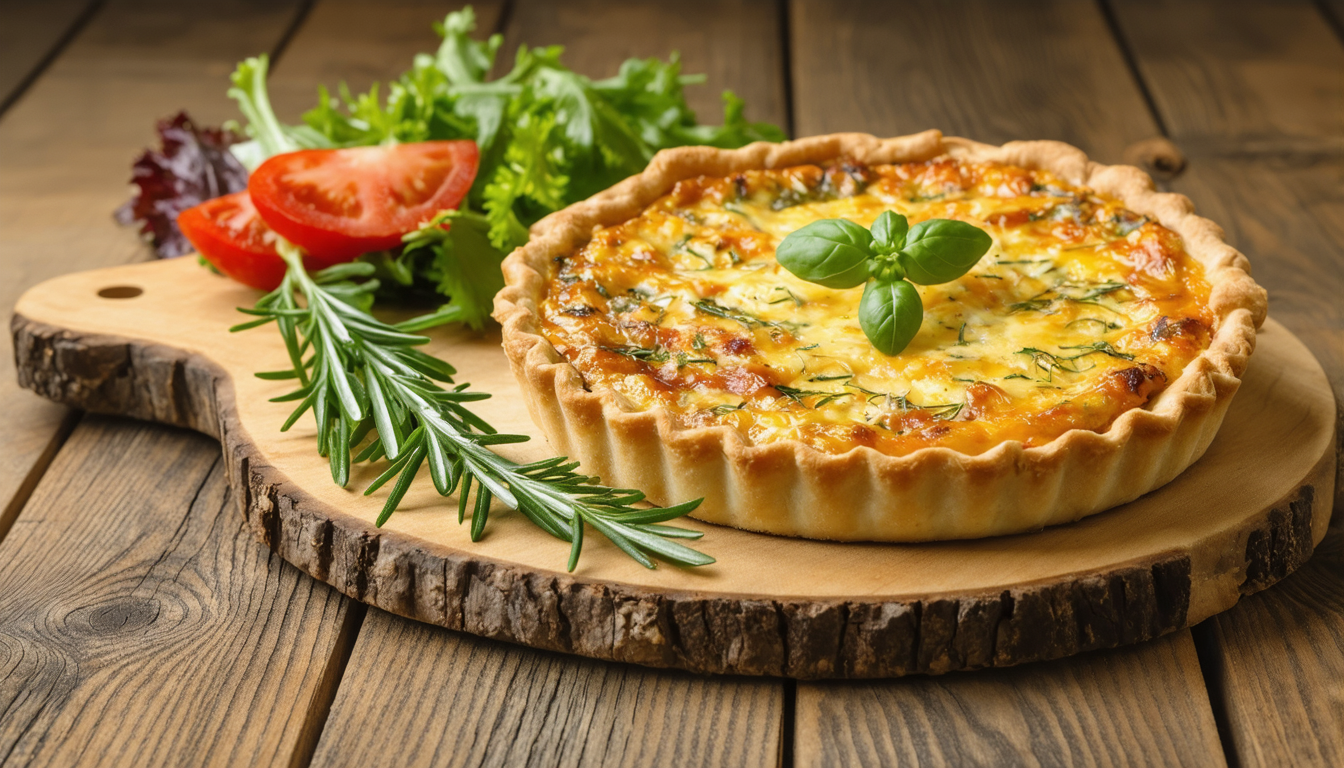 découvrez notre quiche moelleuse au chèvre frais, accompagnée de poireaux fondants et de pommes de terre croustillantes, pour un délice rustique savoureux et réconfortant.