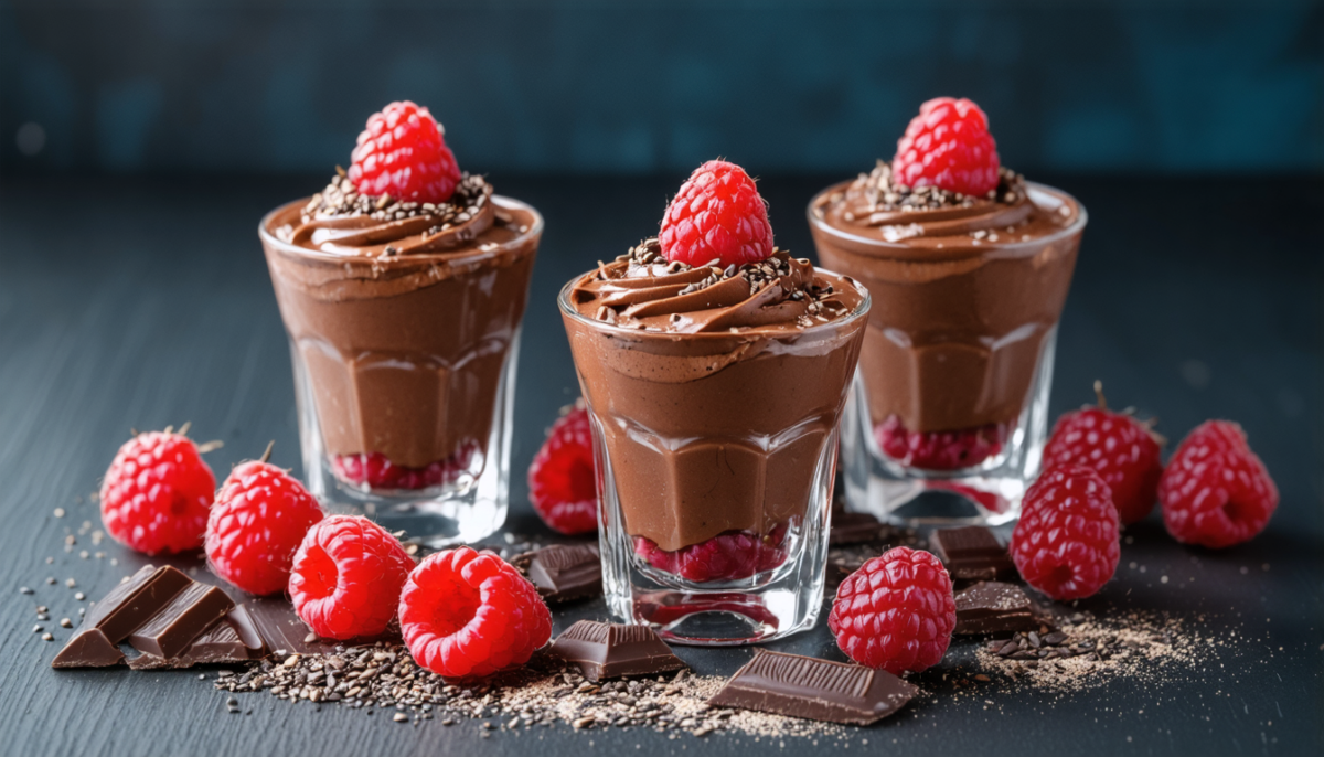 découvrez notre mousse légère au chocolat enrichie en graines de chia, un délice sain alliant gourmandise et bienfaits nutritionnels pour un plaisir sans culpabilité.