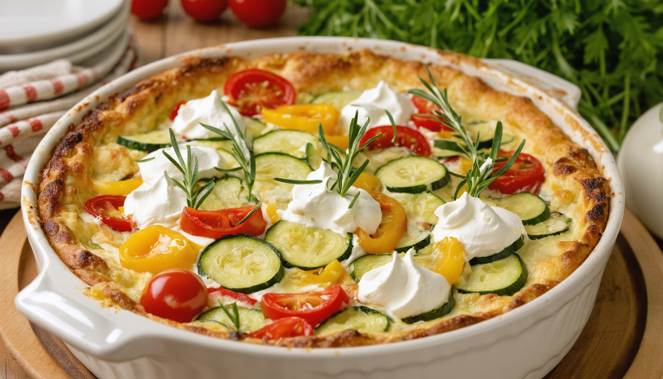 découvrez notre recette gourmande de clafoutis aux légumes frais et au chèvre crémeux, un délice salé parfait pour un repas savoureux et léger.