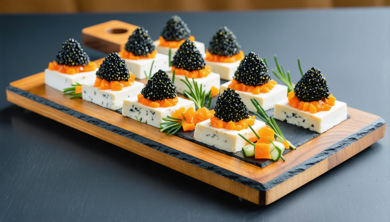 découvrez nos délices croquants : des bouchées savoureuses alliant fromage fondant, œufs de lump exquis et légumes frais pour une expérience gustative unique.