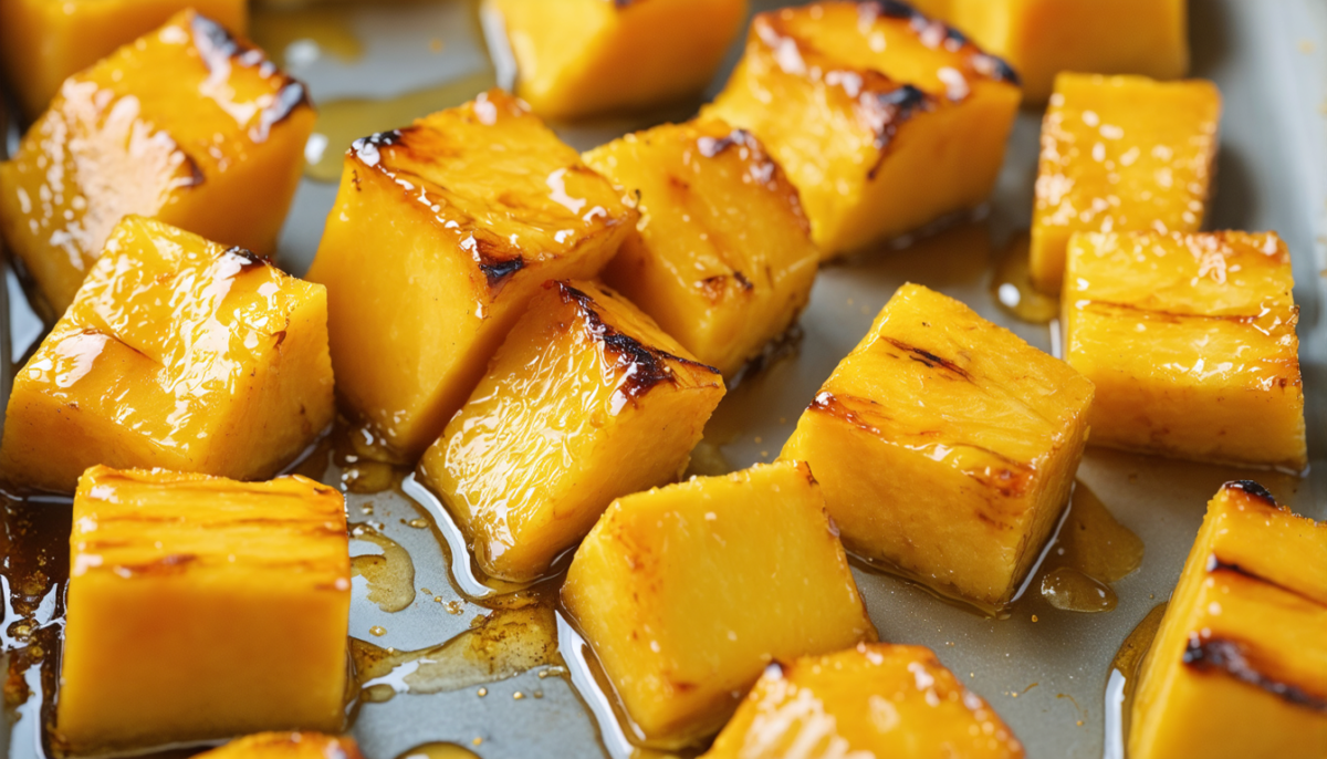 découvrez une recette savoureuse de délices de mangue rôtie au miel et fromage frais, parfaite pour un dessert gourmand et facile à préparer.