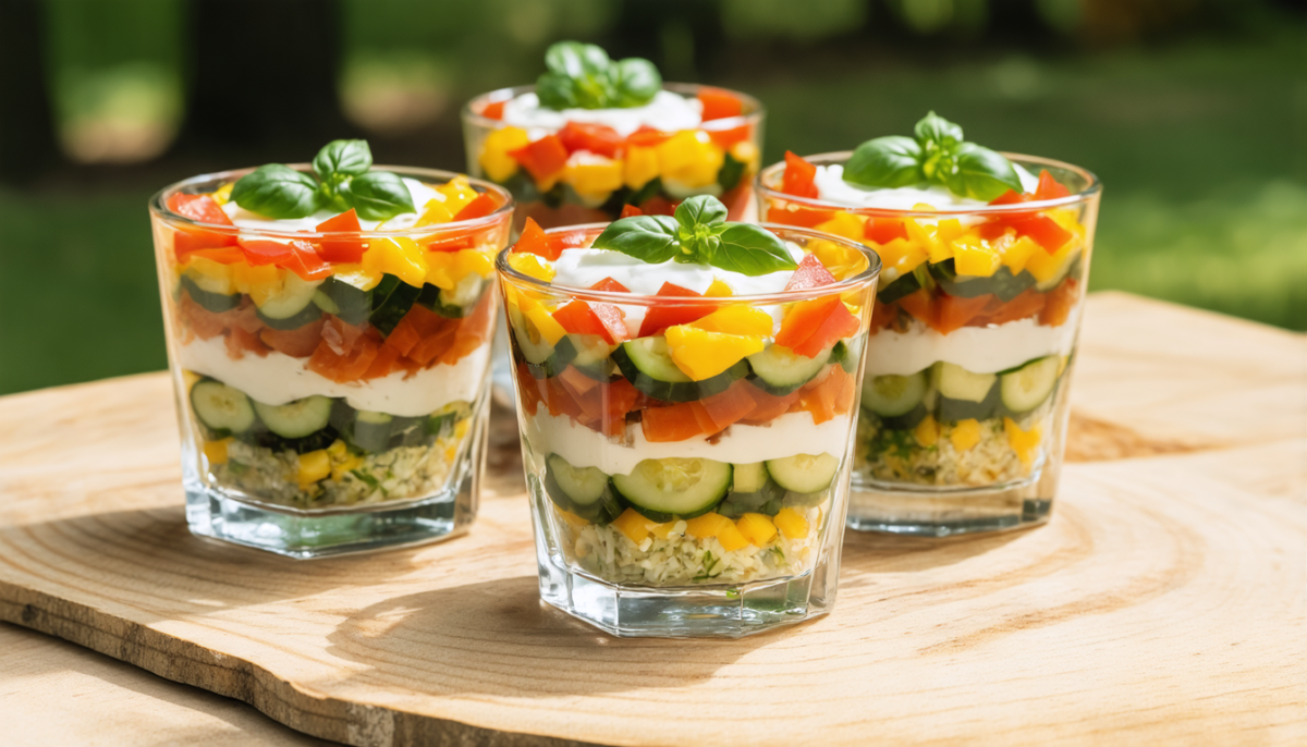 découvrez une recette simple et gourmande de verrines aux courgettes fondantes, tomates confites et fromage frais, parfaite pour une entrée fraîche et savoureuse.