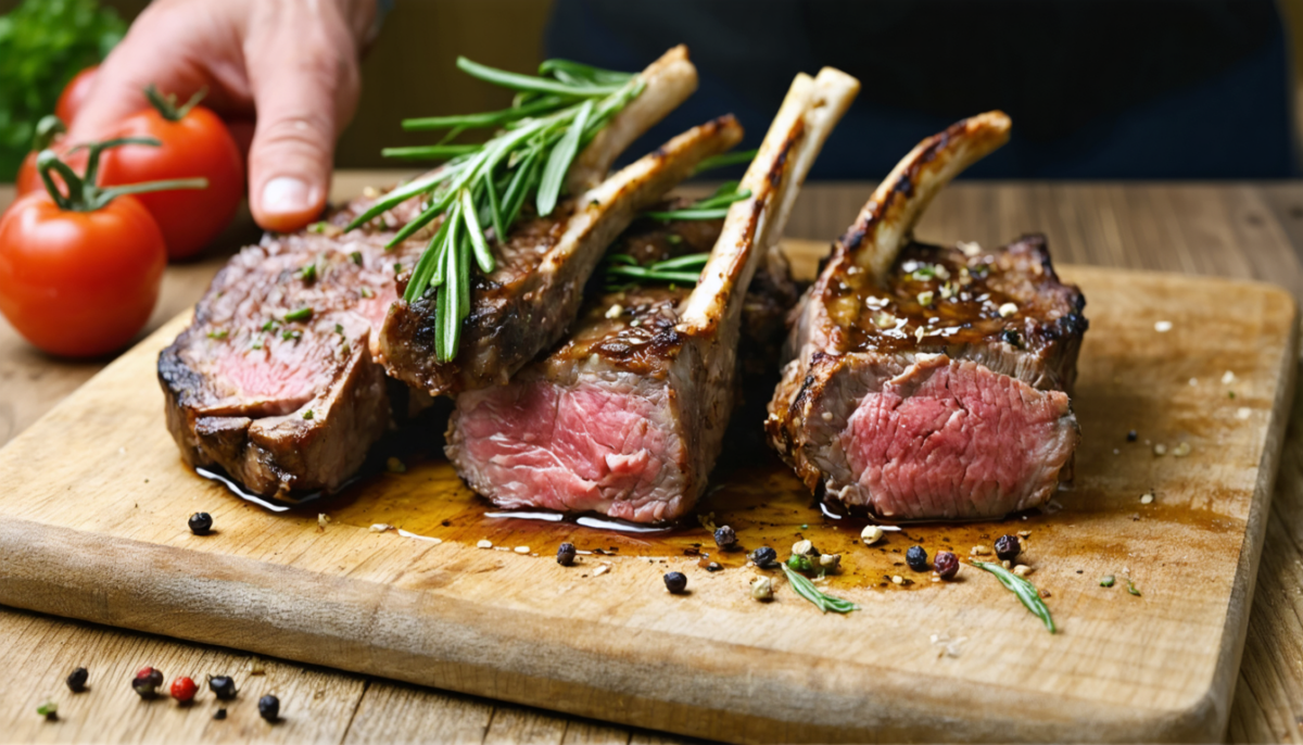 savourez des côtes de veau rôties délicatement accompagnées de légumes frais et savoureux pour un repas léger et gourmand.