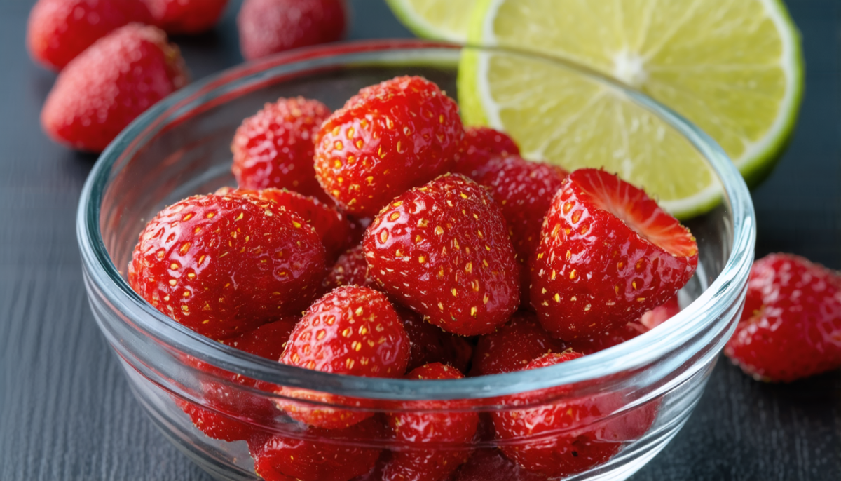 savourez notre délicieuse mousse légère aux fraises, yaourt et citron vert, une recette facile et fraîche pour un dessert parfait en toute occasion.