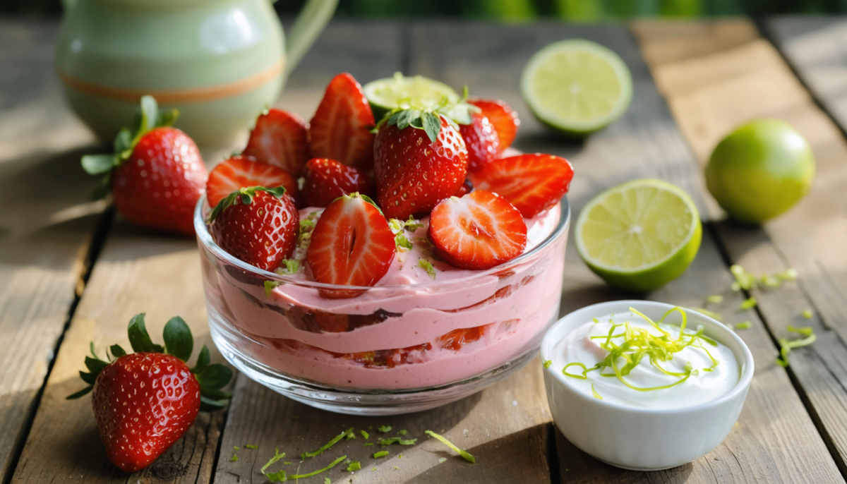 découvrez notre recette facile et rapide de mousse légère aux fraises, yaourt et citron vert, pour un dessert frais et savoureux qui ravira vos papilles !