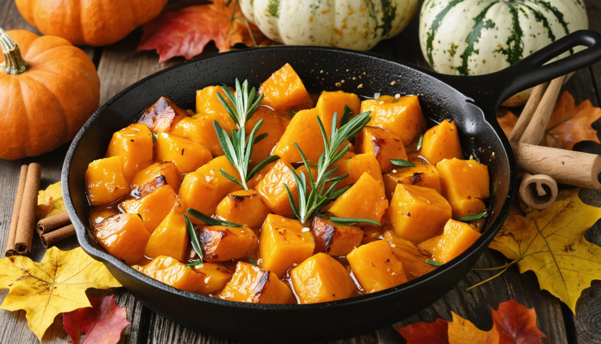 savourez l'automne avec notre délicieuse poêlée de citrouille, une recette gourmande et réconfortante qui évoque douceur et saveurs de saison.