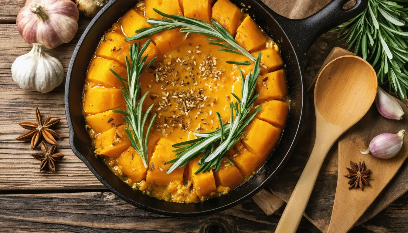savourez l'automne avec notre délicieuse poêlée de citrouille, une recette douce et gourmande parfaite pour réchauffer vos papilles.