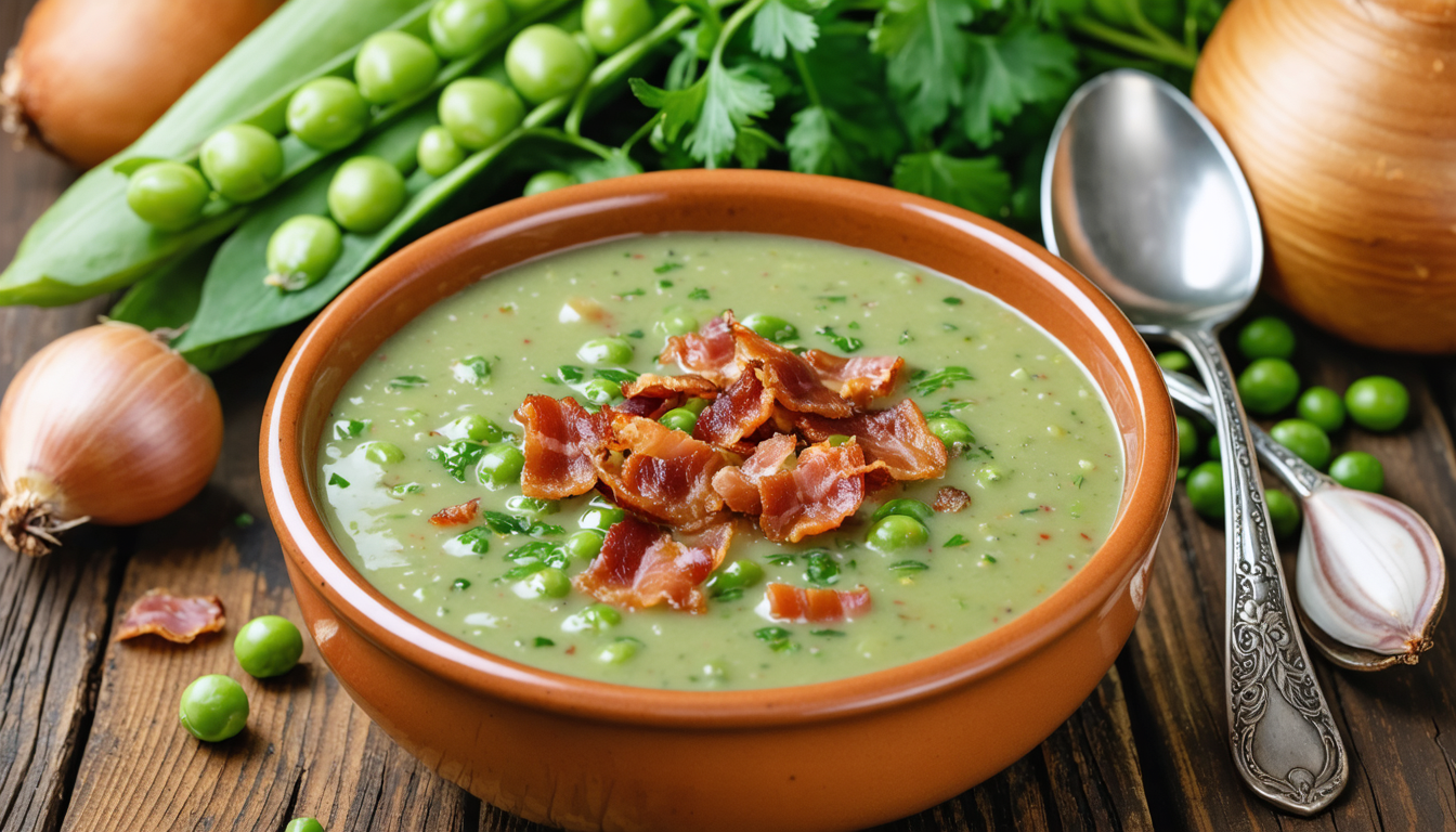 découvrez notre recette simple et gourmande de soupe de petits pois et lardons, parfaite pour un repas réconfortant et savoureux.
