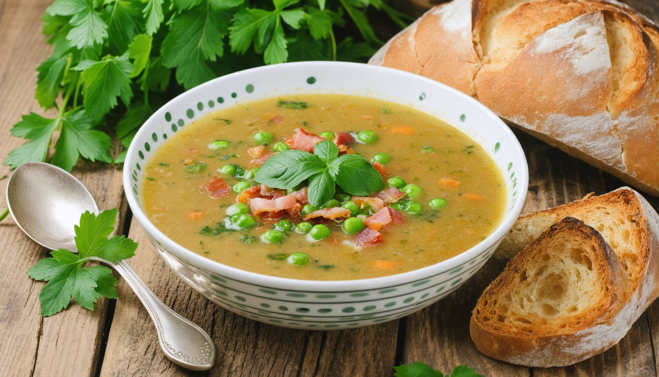 découvrez notre recette simple et gourmande de soupe de petits pois et lardons, parfaite pour un repas réconfortant et savoureux.
