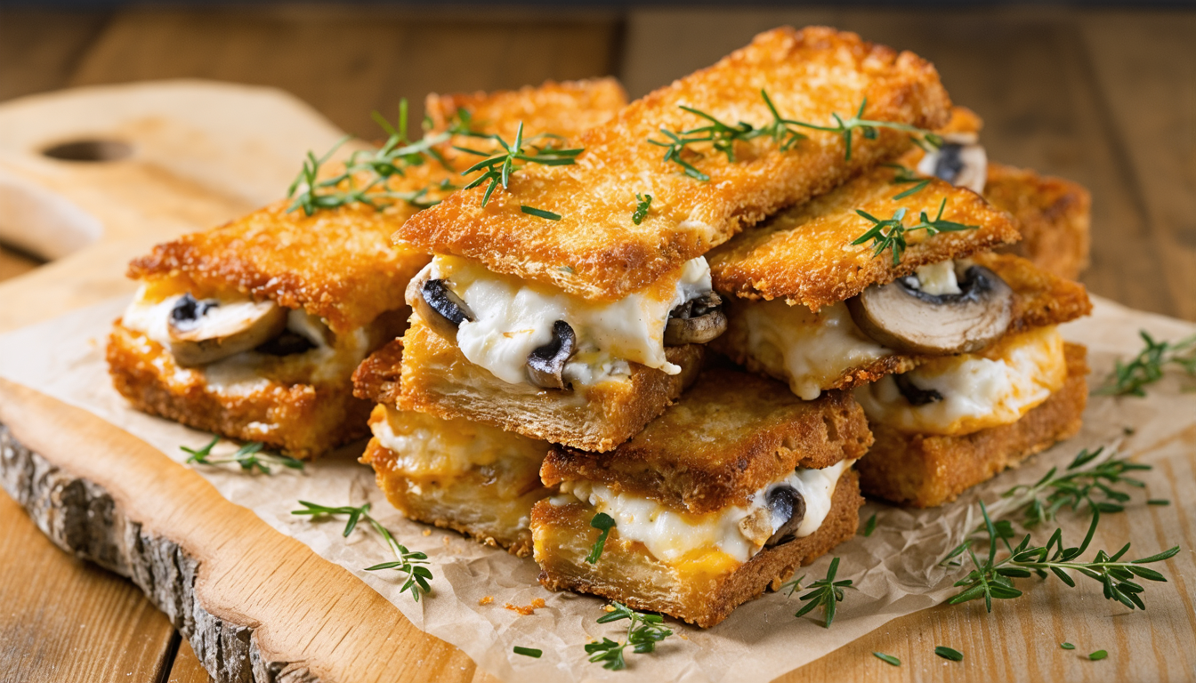 découvrez nos délicieuses bricks aux champignons, délicatement nappées d'une onctueuse crème légère au camembert, pour une explosion de saveurs gourmandes et raffinées.
