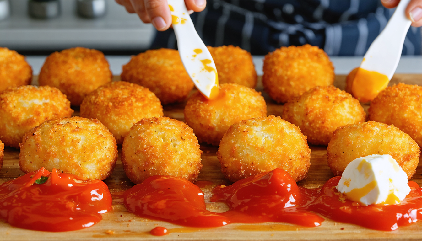 découvrez notre recette gourmande de croquettes au camembert nappées d'un coulis de poivrons rouges, un délice crémeux et savoureux à partager en toute occasion.