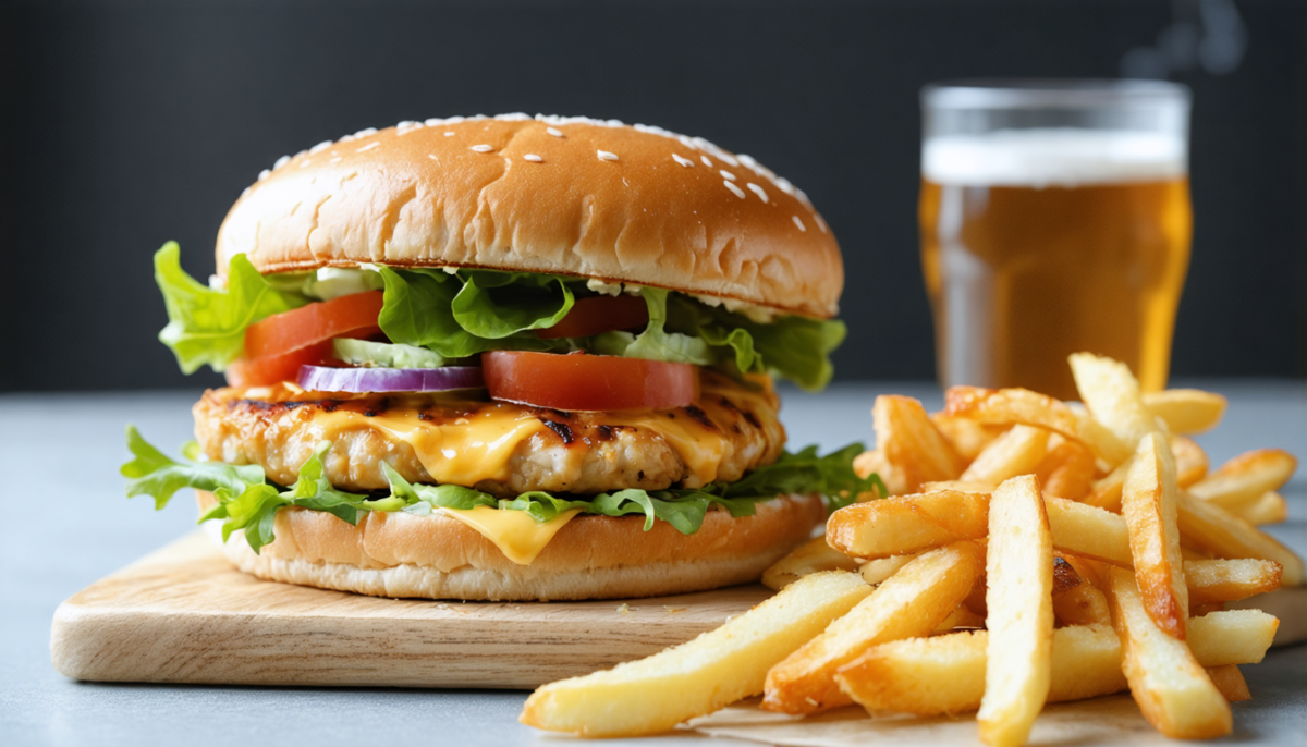 découvrez notre recette gourmande de délicieux burger de poulet haché au fromage, facile à réaliser et parfait pour un repas savoureux et convivial.