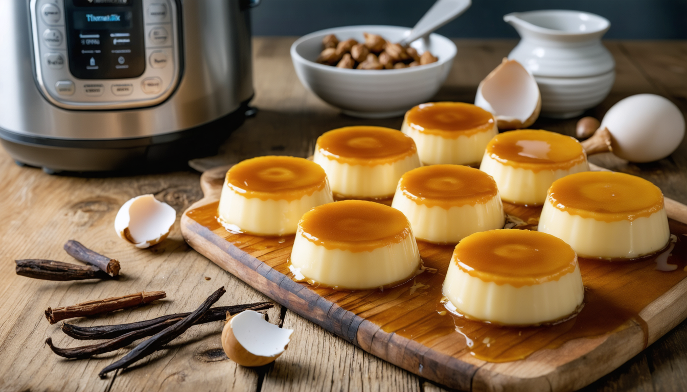 découvrez notre recette rapide et simple pour préparer de délicieux flans vanille légers au thermomix, parfaits pour un dessert savoureux et facile à réaliser.