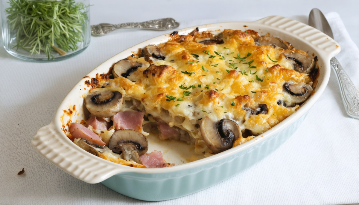 découvrez notre recette simple et gourmande de gratin léger aux champignons et jambon, parfait pour un repas savoureux et équilibré.