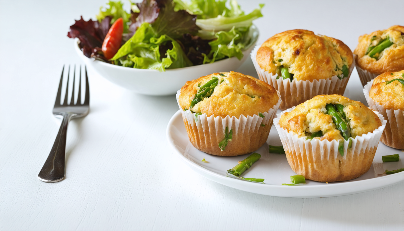 découvrez notre recette facile et gourmande de muffins salés légers aux asperges et jambon, parfaits pour un apéritif ou un snack sain et savoureux.