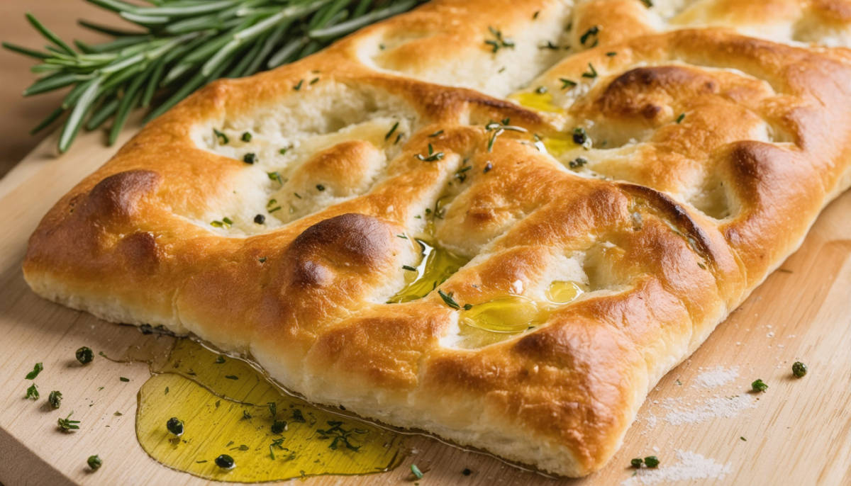 découvrez notre recette facile et gourmande de focaccia aérienne aux parfums de thym et romarin, parfaite pour toutes vos occasions.