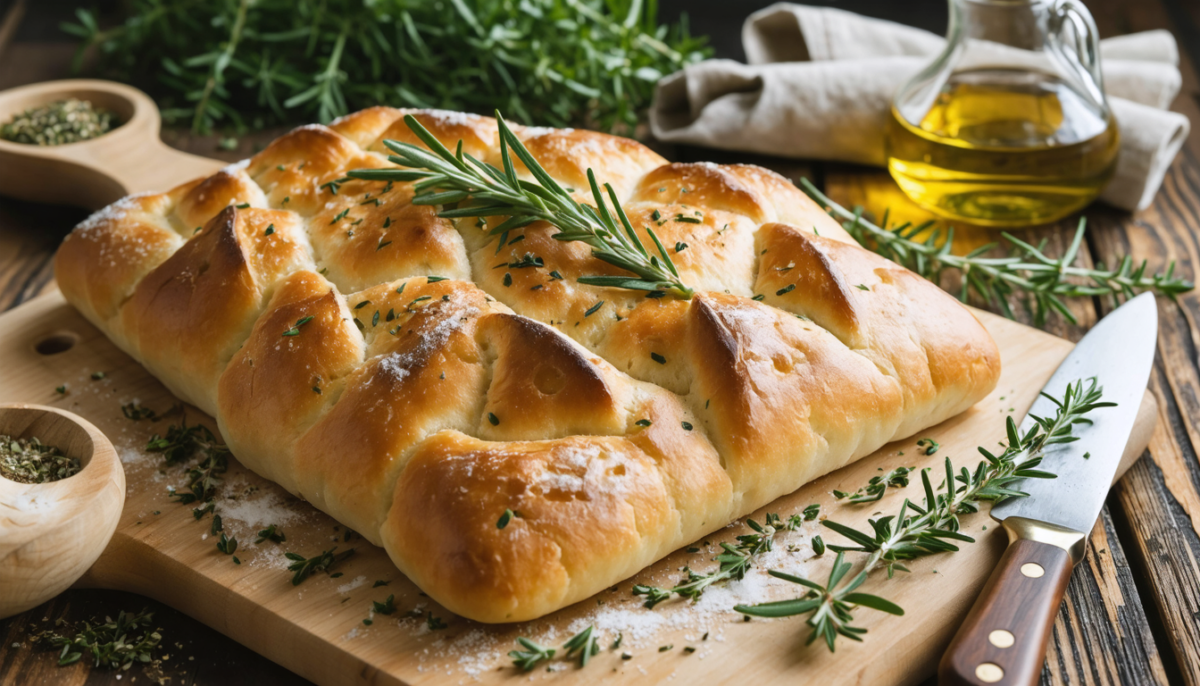 découvrez notre recette facile de focaccia aérienne aux parfums délicieux de thym et romarin, parfaite pour un moment gourmand et savoureux.
