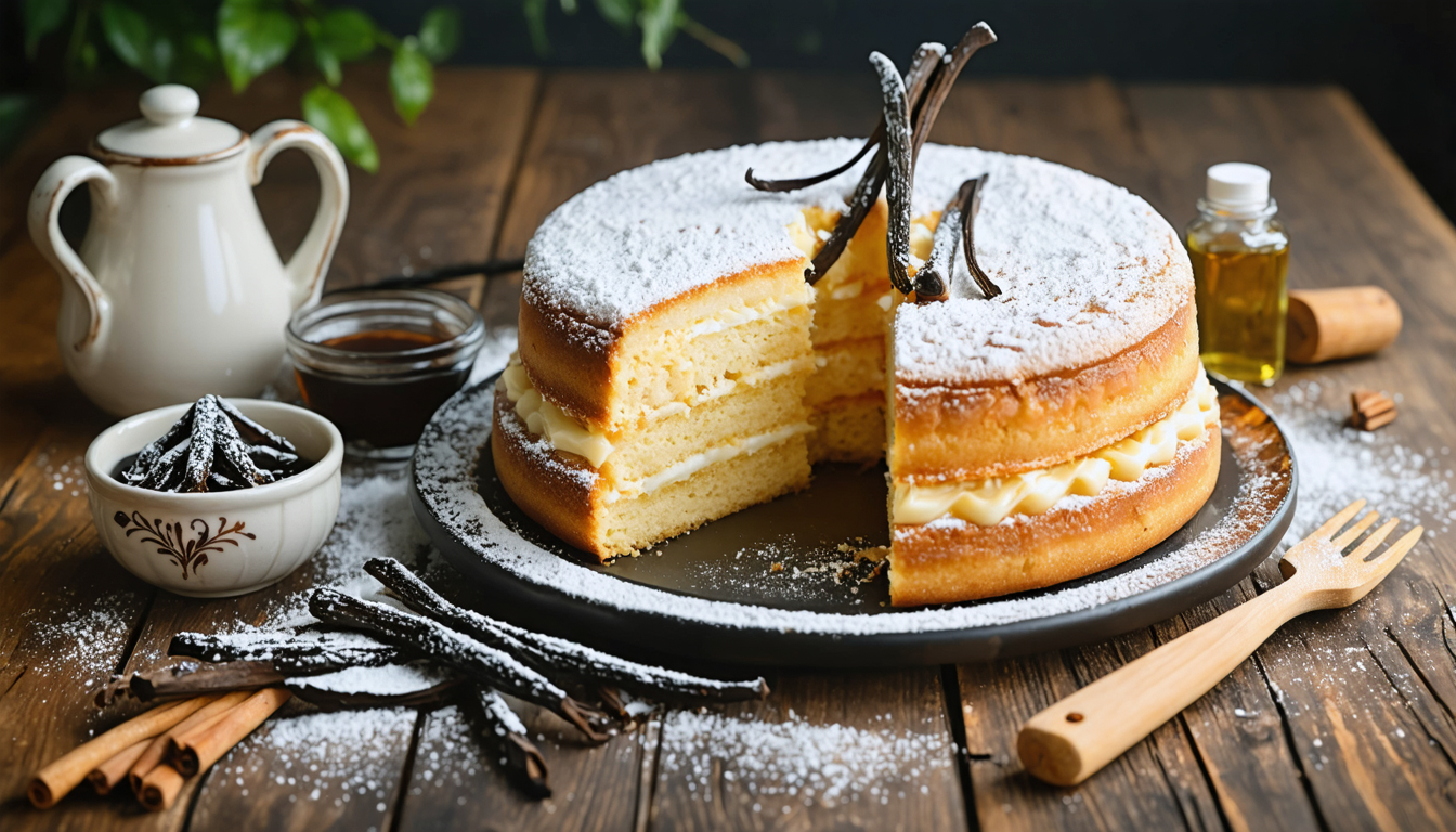 découvrez notre recette facile et gourmande de gâteau magique à la vanille, un dessert qui émerveille vos papilles avec ses trois textures surprenantes et fondantes.