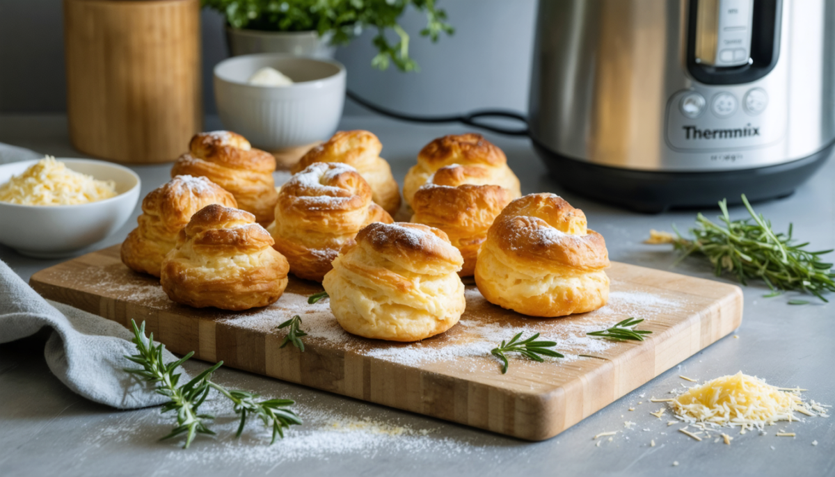 découvrez notre recette express de gougères légères et rapides à réaliser avec votre thermomix. parfait pour un apéritif savoureux en un rien de temps !