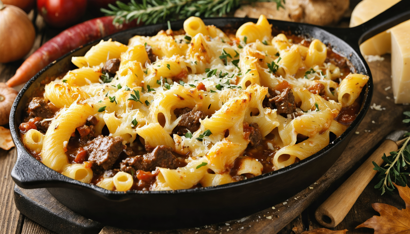 découvrez notre recette facile et délicieuse de gratin de coquillettes au bœuf bourguignon, parfaite pour transformer vos restes d'automne en un plat ultra fondant et savoureux.