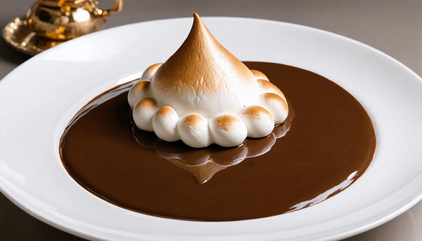 découvrez l'île flottante au chocolat, une douceur légère et intense qui fond délicieusement en bouche, parfaite pour savourer un dessert gourmand et raffiné.